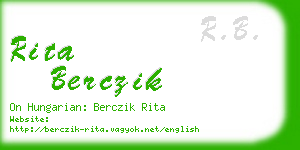 rita berczik business card